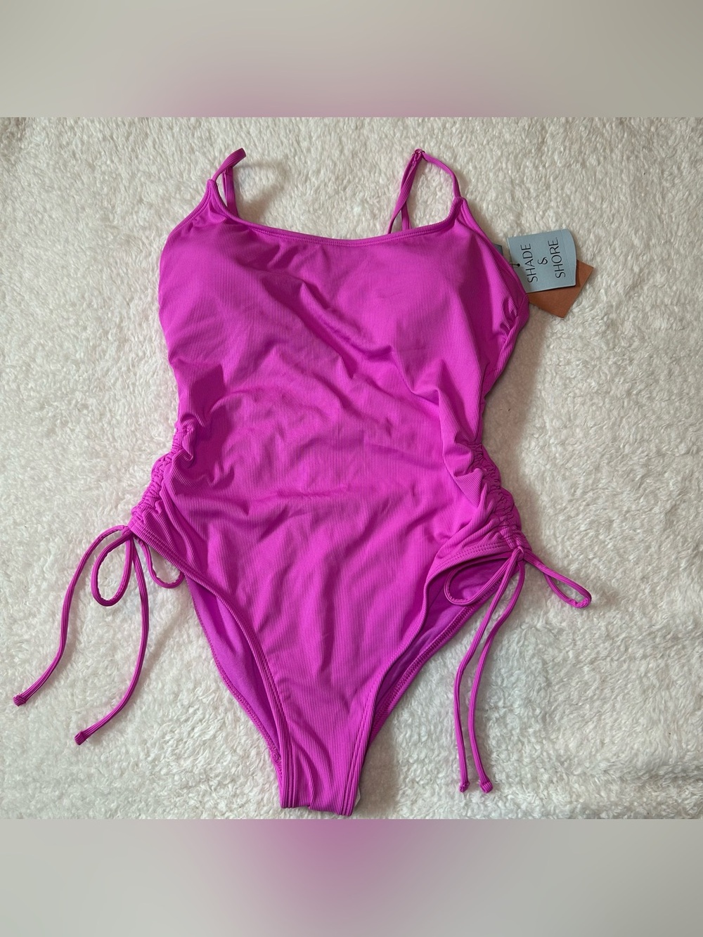 Shade & Shore Women’s Ribbed One Piece Swim Medium NEW
